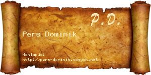 Pers Dominik névjegykártya